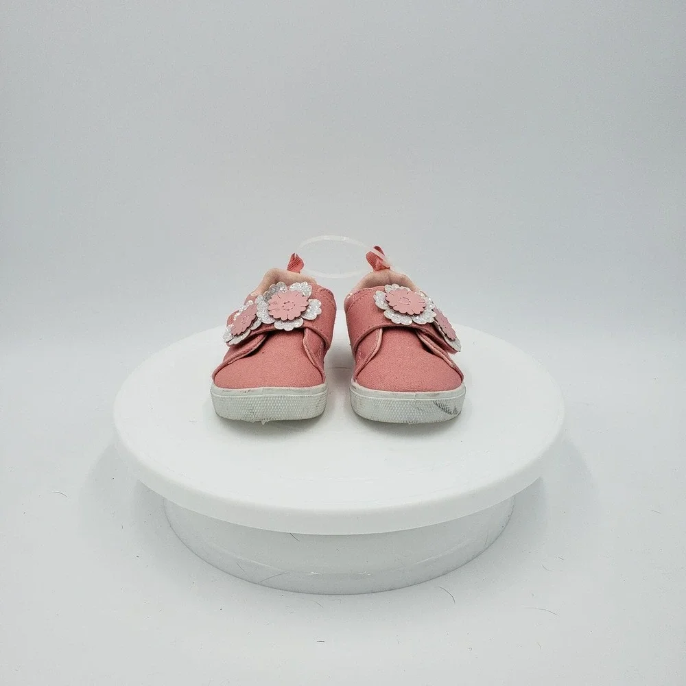 OshKosh B'gosh Pink Floral Canvas Sneakers Toddler Girls Size 5 Shoes‎